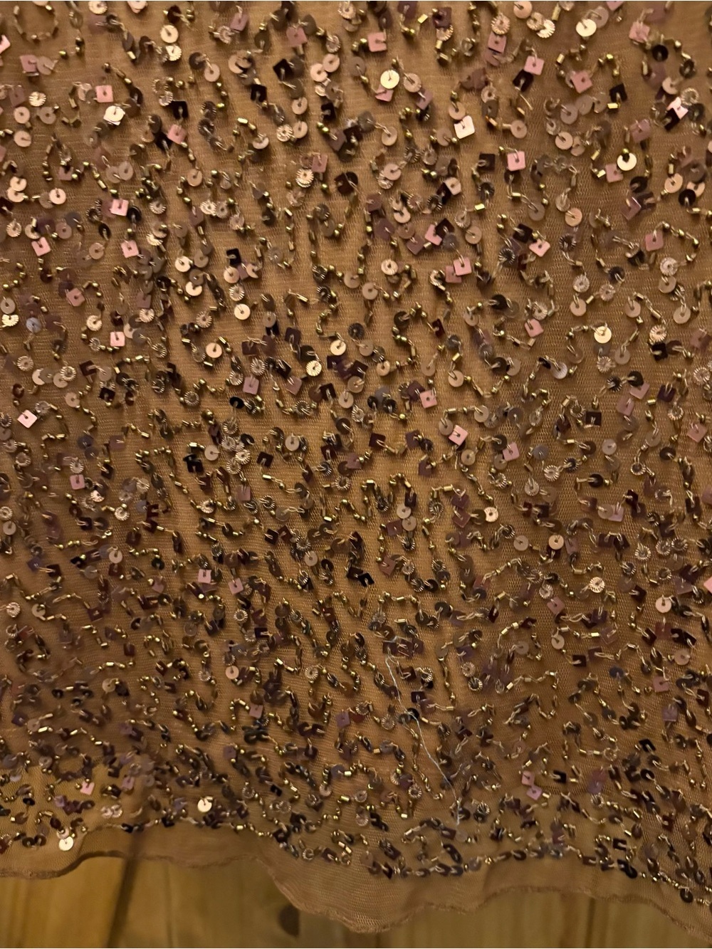 Mac Douggal 5577 Copper Sequined Capelet Midi Dress Size 10 Formal NWT - Picture 3 of 10